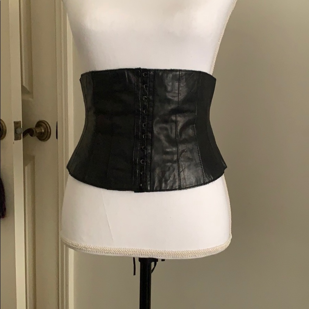 Genuine leather corset belt